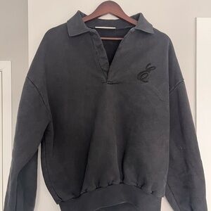 Fear of God Vintage Black Embroidered Classic Polo Sweatshirt